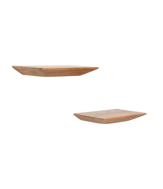 Raw Materials Amsterdam Craftsman teakhouten wandplank - set van 2, 25 cm