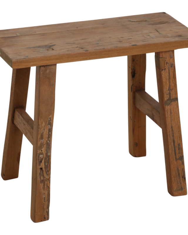 Raw Materials Amsterdam Java timmerman bijzettafel/bankje - gerecycled hout - 16x35x30 cm