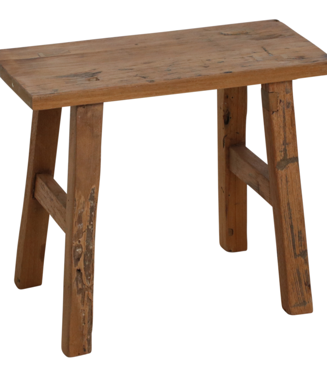 Raw Materials Amsterdam Java timmerman bijzettafel/bankje - gerecycled hout - 16x35x30 cm