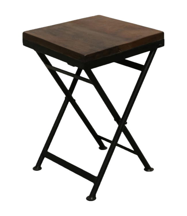Raw Materials Amsterdam Factory Inklapbare Kruk/Bijzettafel | Hout | 30x30x45 cm