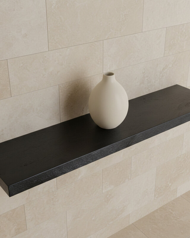 Raw Materials Amsterdam Zwevende Wandplank | Zwart | Hout | 80x18x3,8 cm