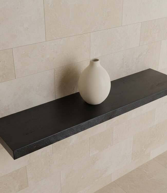 Raw Materials Amsterdam Zwevende Wandplank | Zwart | Hout | 80x18x3,8 cm
