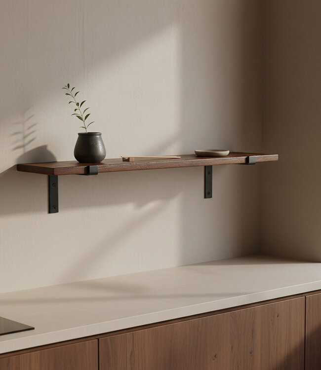 Raw Materials Amsterdam Factory Wandplank | Bruin | Hout | 80 cm