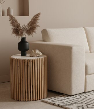 Raw Materials Amsterdam Infinity Ronde Marmeren Bijzettafel | 40x40x45 cm