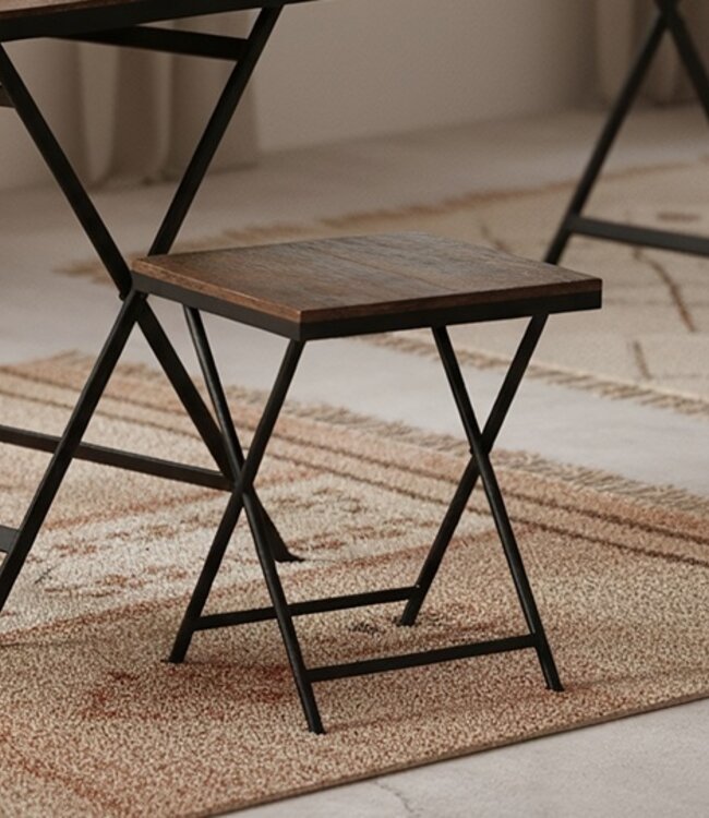 Raw Materials Amsterdam Factory Inklapbare Kruk/Bijzettafel | Hout | 30x30x45 cm