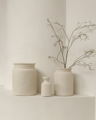 Raw Materials Amsterdam Decoratieve Vaas Mandore L | Krijt | 37,5x37,5x35 cm