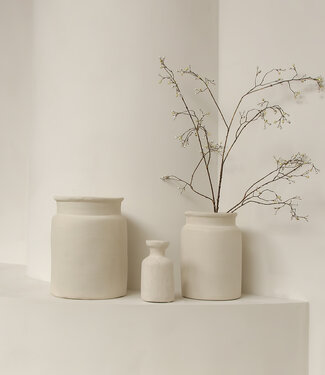 Raw Materials Amsterdam Decoratieve Vaas Mandore L | Krijt | 37,5x37,5x35 cm