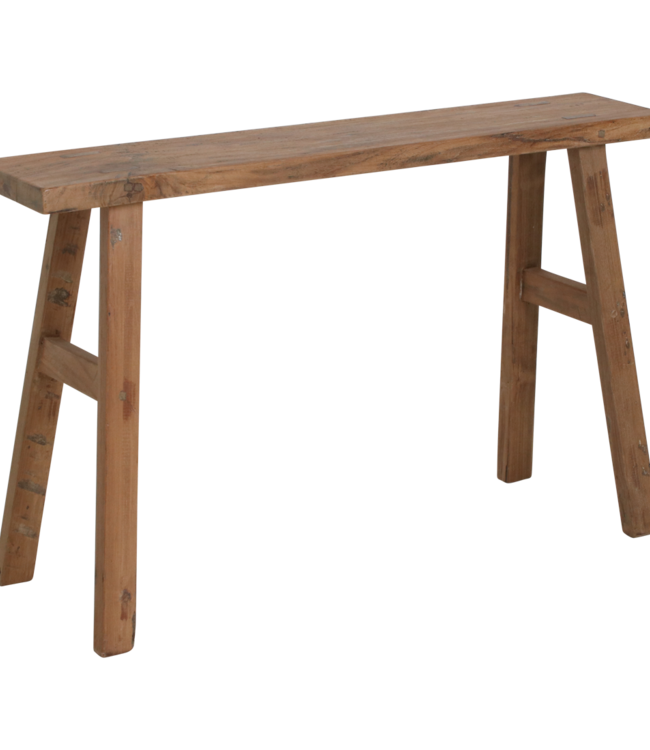 Raw Materials Amsterdam Java carpenter bijzettafel/bankje - Gerecycled hout - 80x17x50 cm