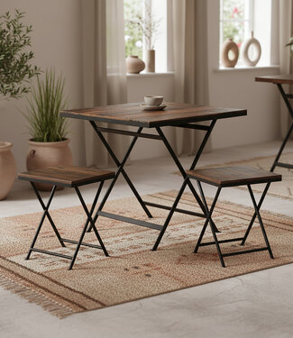 Raw Materials Amsterdam Factory Inklapbare Kruk/Bijzettafel | Hout | 30x30x45 cm