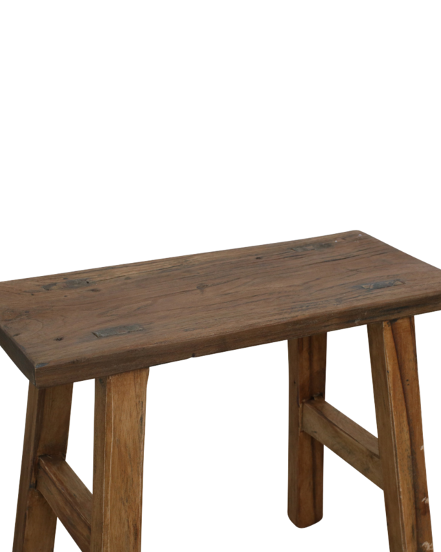 Raw Materials Amsterdam Java timmerman bijzettafel/bankje - gerecycled hout - 16x35x30 cm