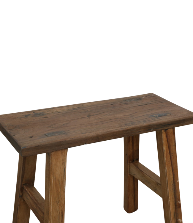 Raw Materials Amsterdam Java timmerman bijzettafel/bankje - gerecycled hout - 16x35x30 cm