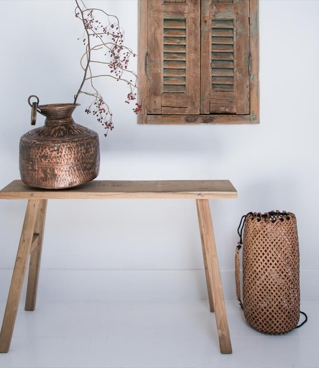 Raw Materials Amsterdam Java carpenter bijzettafel/bankje - Gerecycled hout - 80x17x50 cm