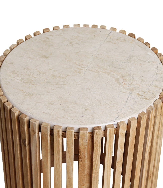 Raw Materials Amsterdam Infinity Ronde Marmeren Bijzettafel | 40x40x45 cm