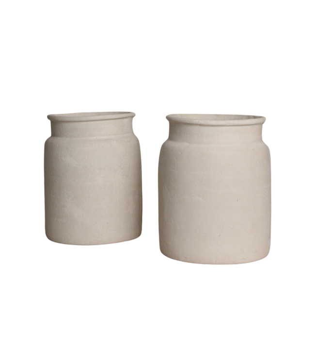 Raw Materials Amsterdam Decoratieve Vaas Mandore L | Krijt | 37,5x37,5x35 cm