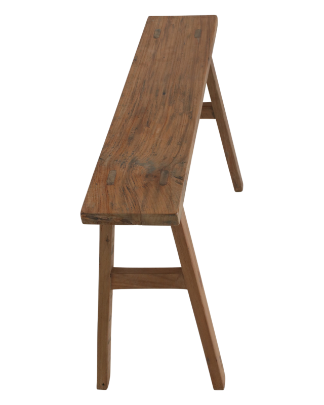 Raw Materials Amsterdam Java carpenter bijzettafel/bankje - Gerecycled hout - 80x17x50 cm
