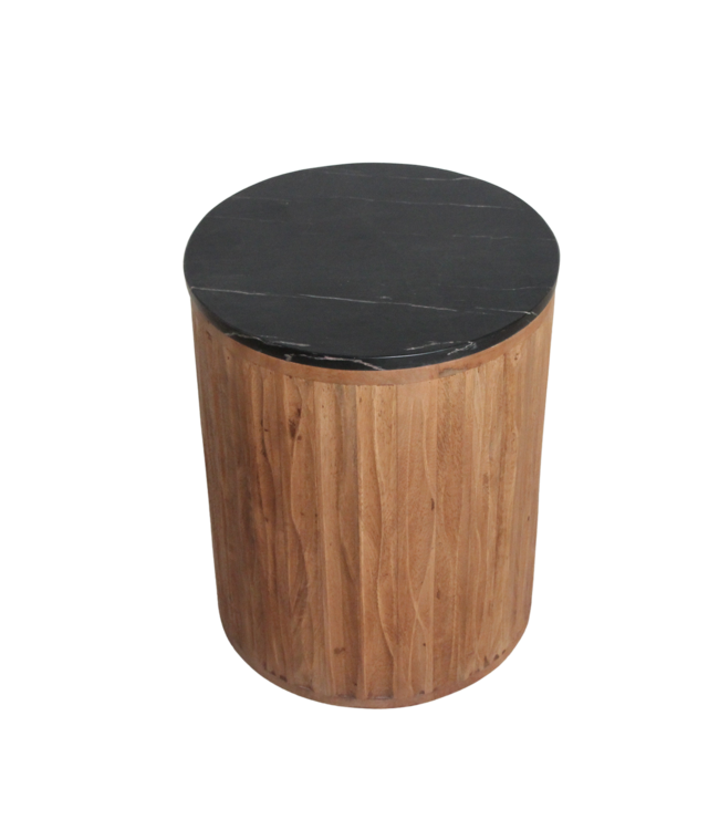 Raw Materials Amsterdam Langkawi Marmeren Bijzettafel | Zwart | 40x40x50 cm