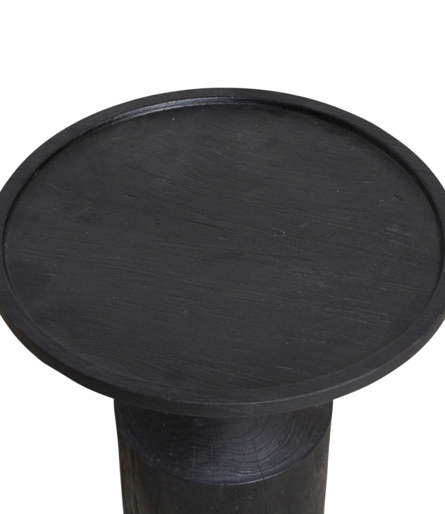 Raw Materials Amsterdam Nero teakhouten bijzettafel Midnight - zwart