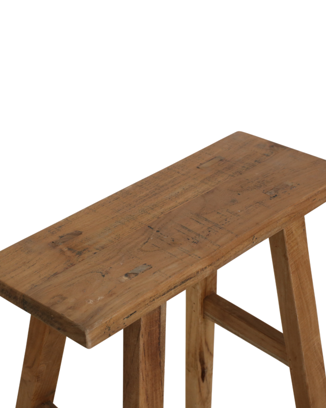 Raw Materials Amsterdam Java timmerman bijzettafel/bankje - gerecycled hout - 40x17x50 cm