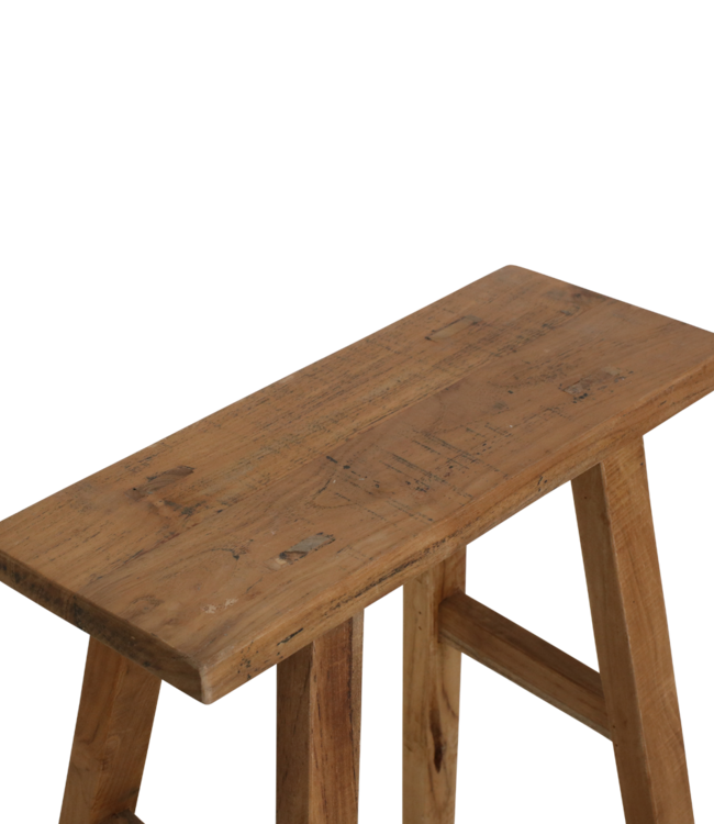 Raw Materials Amsterdam Java timmerman bijzettafel/bankje - gerecycled hout - 40x17x50 cm