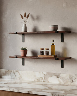 Raw Materials Amsterdam Factory Wandplank | Bruin | Hout | 80 cm