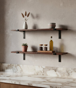 Raw Materials Amsterdam Factory Wandplank | Bruin | Hout | 80 cm