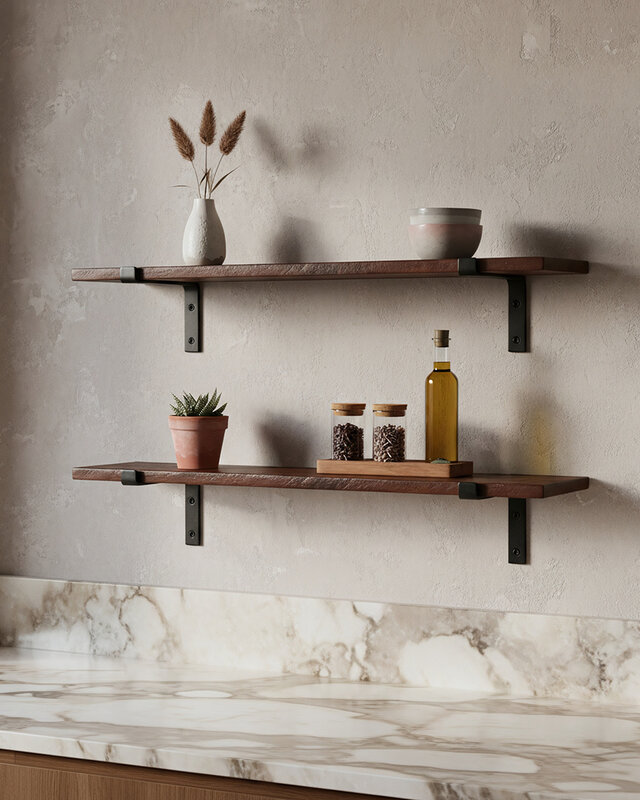 Raw Materials Amsterdam Factory Wandplank | Bruin | Hout | 80 cm