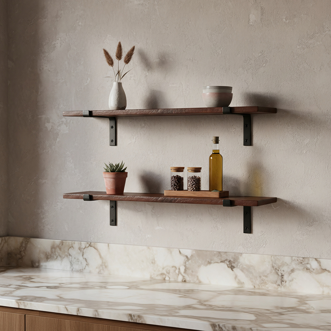 Raw Materials Amsterdam Factory Wandplank | Bruin | Hout | 80 cm