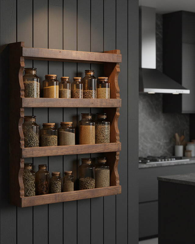 Raw Materials Amsterdam Factory Kruidenrek | Hout | 48,5x10x58 cm