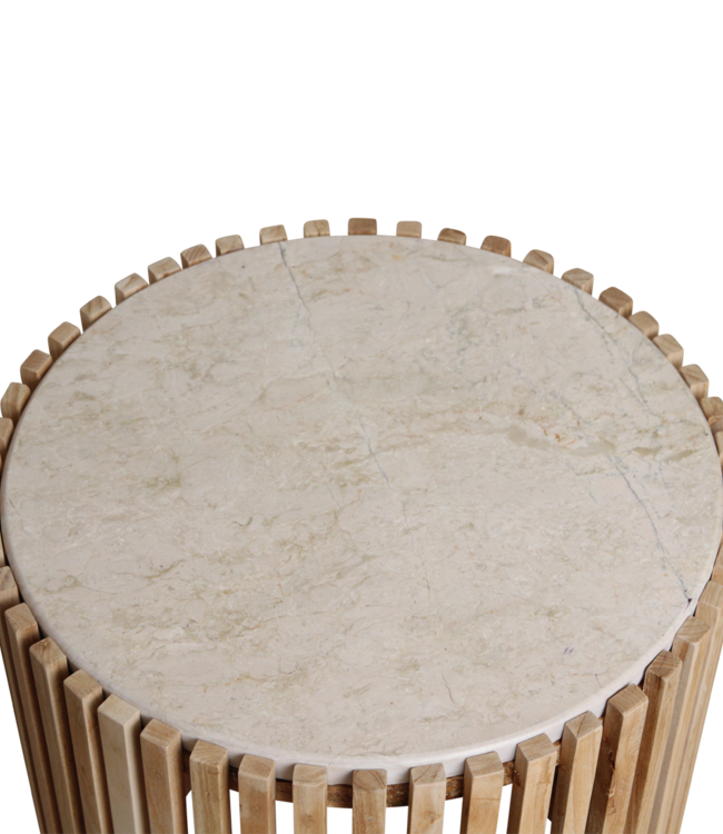 Raw Materials Amsterdam Infinity Ronde Marmeren Bijzettafel | 40x40x45 cm