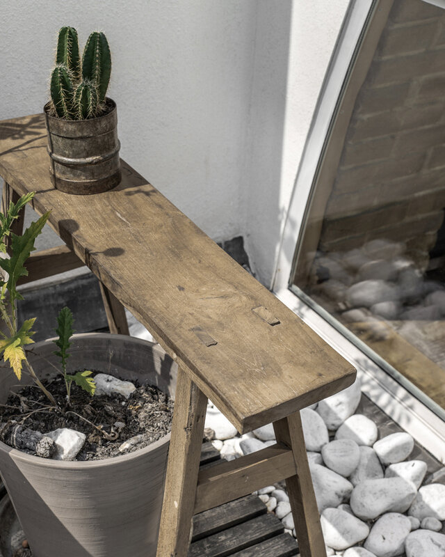 Raw Materials Amsterdam Java carpenter bijzettafel/bankje - Gerecycled hout - 80x17x50 cm