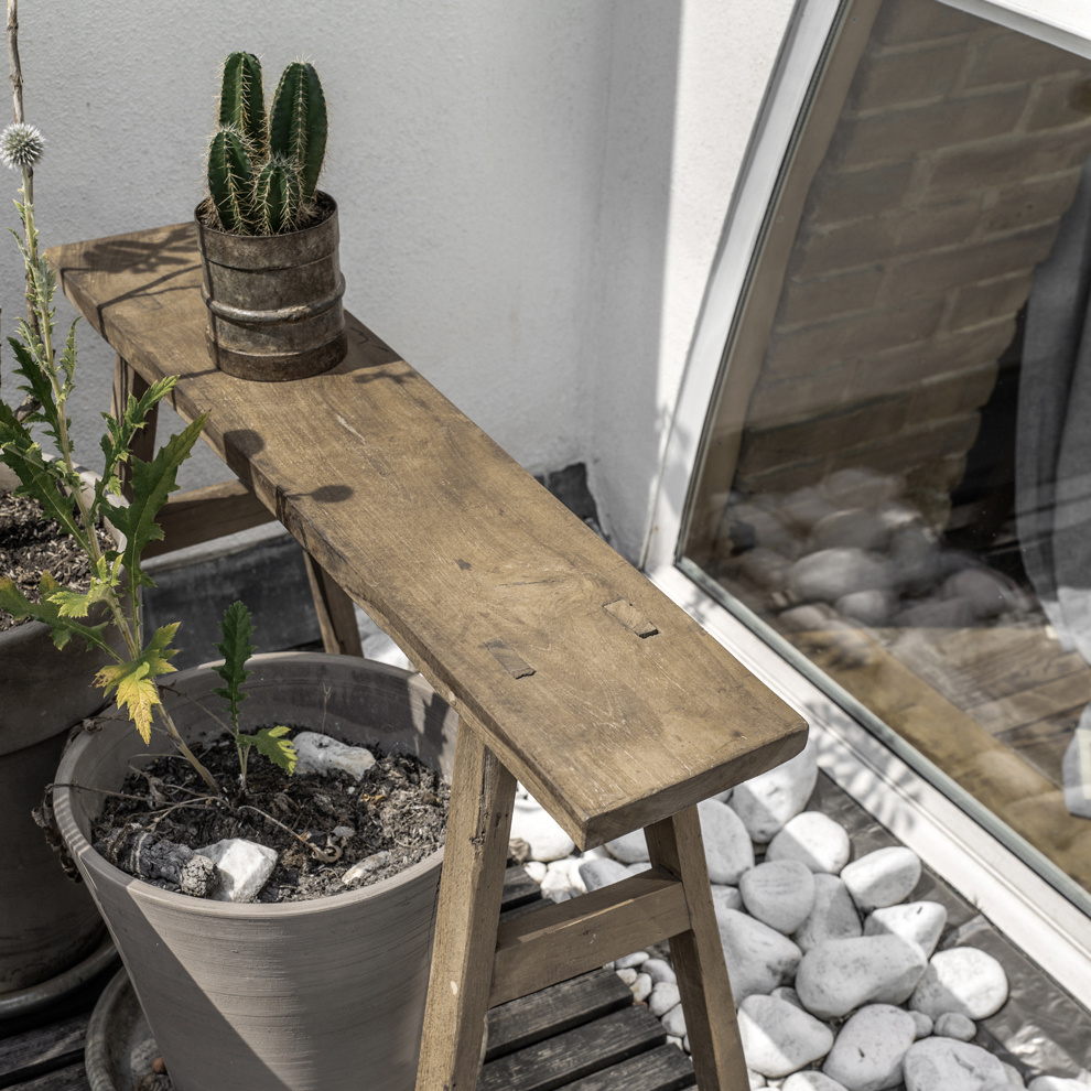 Raw Materials Amsterdam Java carpenter bijzettafel/bankje - Gerecycled hout - 80x17x50 cm