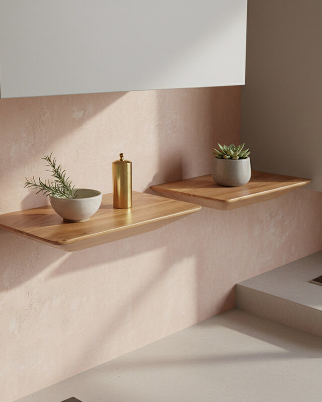 Raw Materials Amsterdam Wandplank Craftsman | Teakhout | Set Van 2 | 25 cm