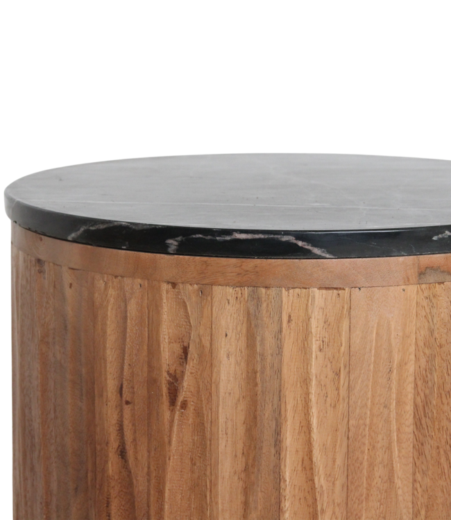 Raw Materials Amsterdam Langkawi Marmeren Bijzettafel | Zwart | 40x40x50 cm