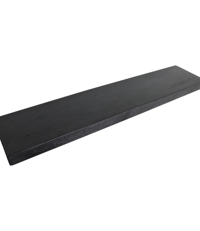 Zwart zwevende wandplank - FSC-gerecycled hout - 80x18x3,8 cm