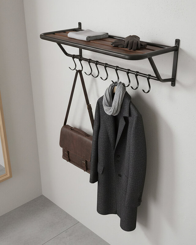 Raw Materials Amsterdam Factory Wandkapstok Met Hoedenplank | Hout