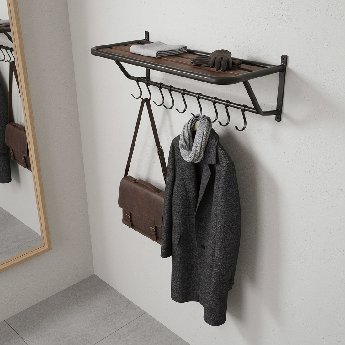 Raw Materials Amsterdam Factory Wandkapstok Met Hoedenplank | Hout