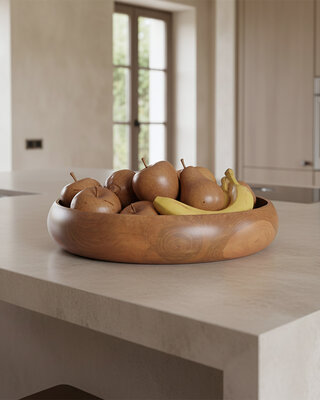 Raw Materials Amsterdam Teakhouten Schaal Groot | Ø37 x H7 cm