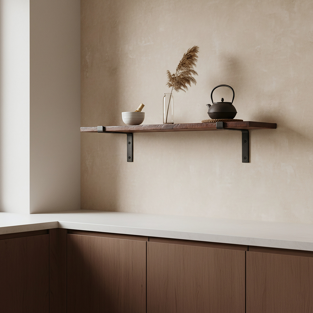 Raw Materials Amsterdam Factory Wandplank | Bruin | Hout | 80 cm