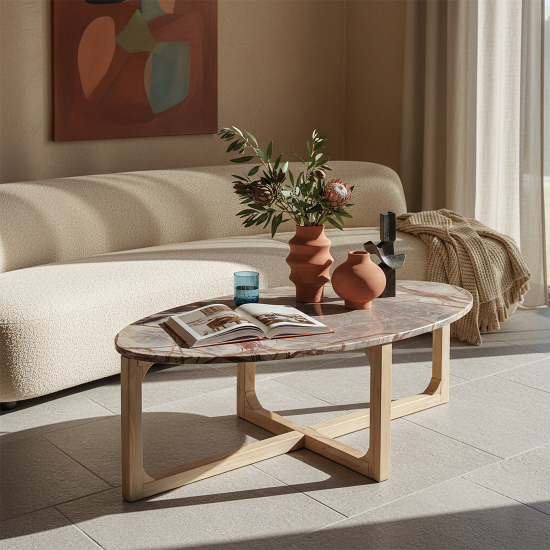 Raw Materials Amsterdam Marmeren Salontafel Bizar | 120 x 60 x 38 cm