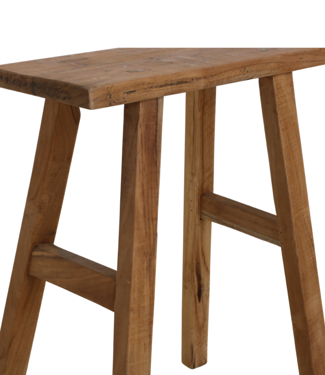 Raw Materials Amsterdam Java timmerman bijzettafel/bankje - gerecycled hout - 40x17x50 cm