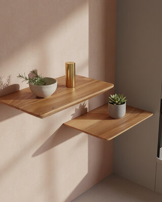 Raw Materials Amsterdam Wandplank Craftsman | Teakhout | Set Van 2 | 25 cm