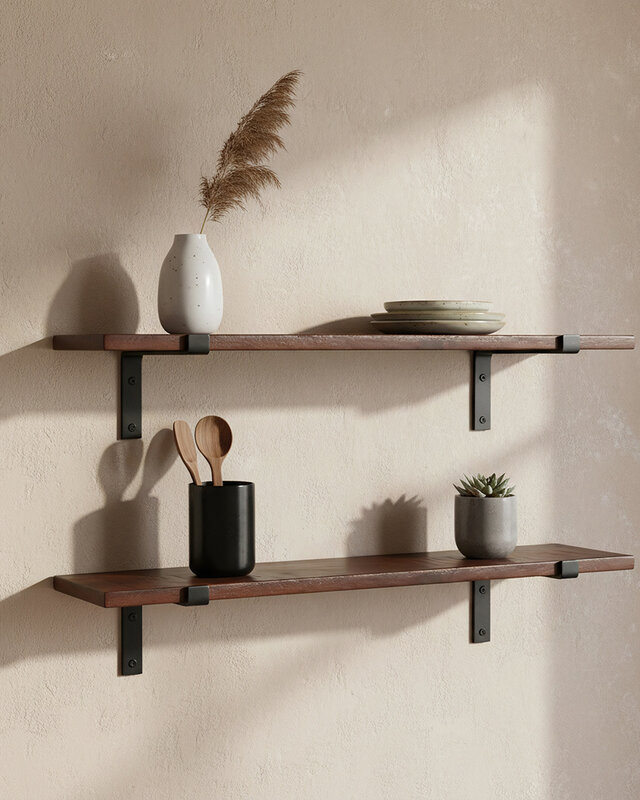 Raw Materials Amsterdam Factory Wandplank | Bruin | Hout | 80 cm