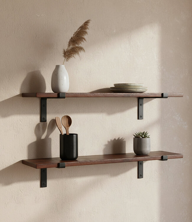 Raw Materials Amsterdam Factory Wandplank | Bruin | Hout | 80 cm