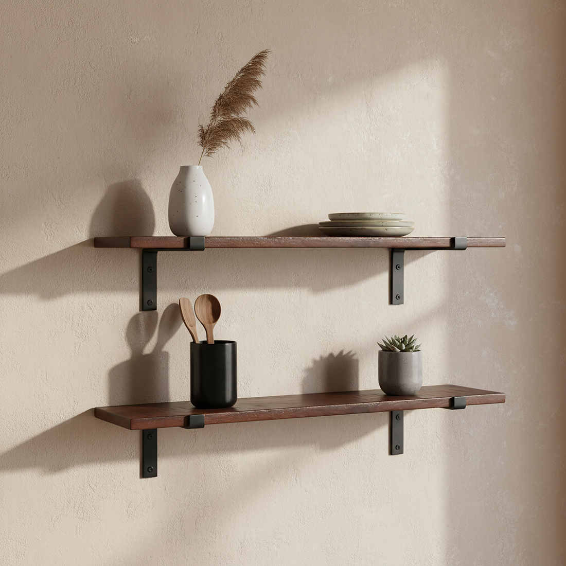 Raw Materials Amsterdam Factory Wandplank | Bruin | Hout | 80 cm