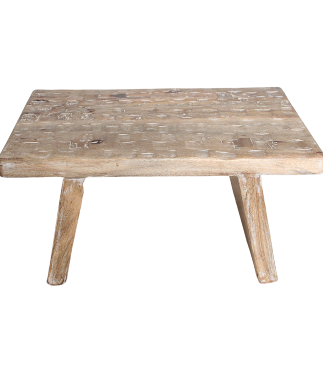 Raw Materials Amsterdam Mangohouten bijzettafel/kruk naturel - 40x25x20 cm