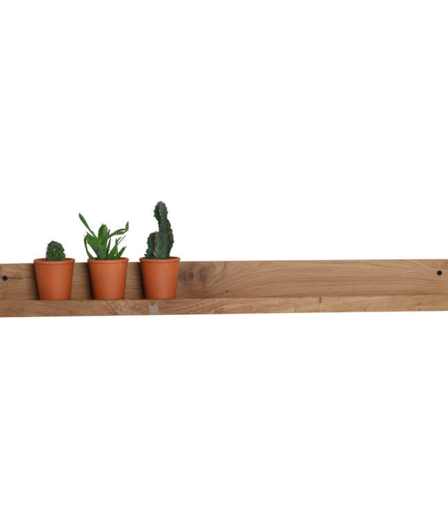 Elements teakhouten wandplank - 75 x 8 x 8 cm