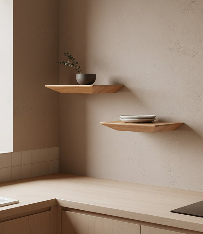 Raw Materials Amsterdam Wandplank Craftsman | Teakhout | Set Van 2 | 25 cm