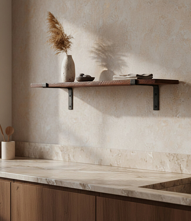 Raw Materials Amsterdam Factory Wandplank | Bruin | Hout | 80 cm