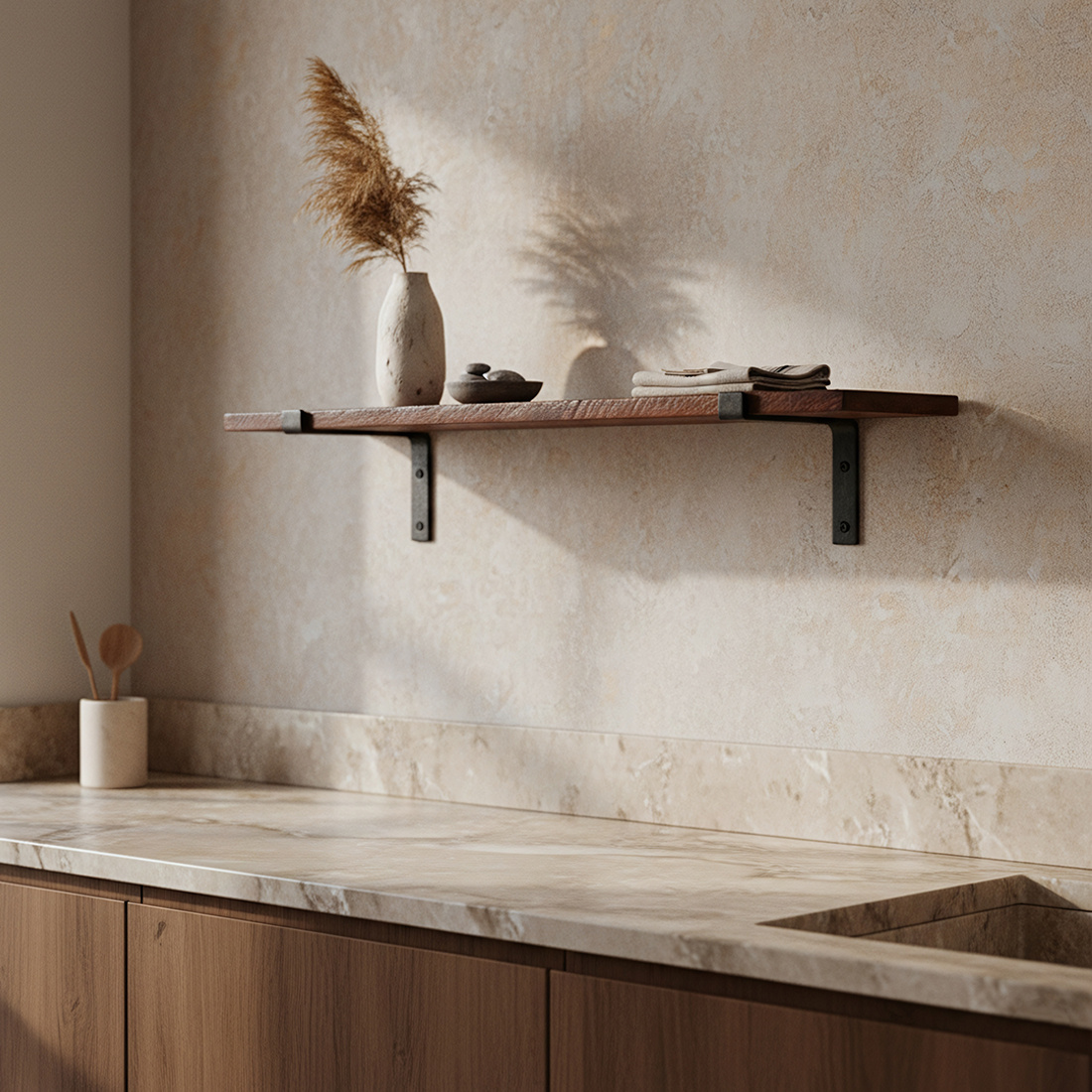 Raw Materials Amsterdam Factory Wandplank | Bruin | Hout | 80 cm