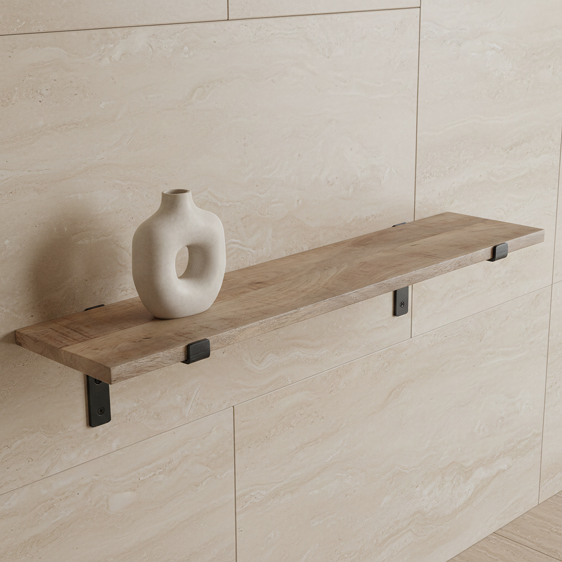 Raw Materials Amsterdam Mangohouten Wandplank | 80 cm